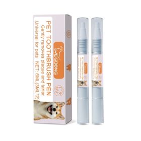 Pet Dental Toothbrush Pen 2Pack  Dog Cat Plaque Tartar Remover, Freshen Breath & Soothe Gums (Option: 1box)
